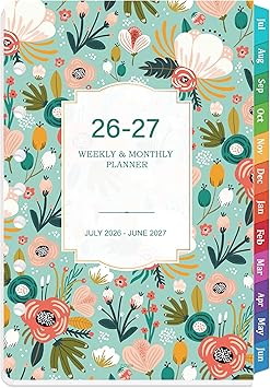 2026-2027 Planner Refills - 7 Punched Holes 2026-2027 Weekly Monthly Planner Refills from July 2026 to June 2027, A5 Planner Inserts, 5.5 x 8.5