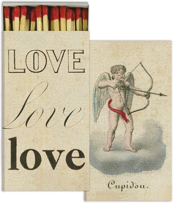 HomArt Retro Decorative Cupid and Love Match Box with Wooden Matches