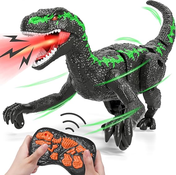 Bennol 2.4GHz RC Jurassic Dinosaur Toy with Lights Sound for Boys 3–8