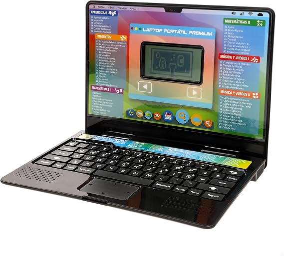 winfun Laptop for Kids, Illuminated LCD Display, Spanish and English, Games, Music, Letters and Words, 60 Activities, Children's Games, Educational Toys, Kids 4 Years (39371)