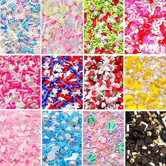 EHOPE 120G Fake Sprinkles Resin Sprinkles Fake Candy Sprinkles Clay Sprinkles Polymer Sprinkles Polymer Clay Slices for Nail Art DIY Crafts Cake Phone Case(Clay Slices+Sugar+Zuan+12C-120G