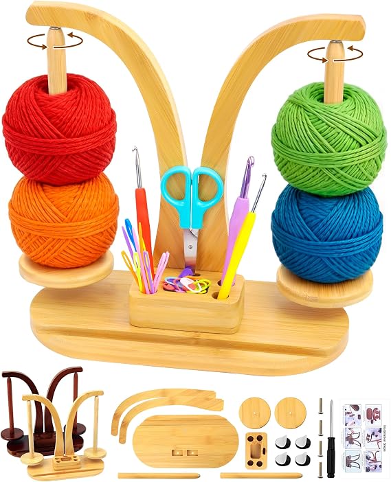 FIVEIZERO Double Magnetic Yarn Holder for Crocheting and Knitting