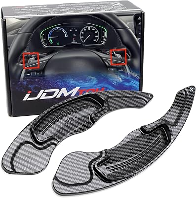 iJDMTOY Twill-Weave Carbon Fiber Pattern Style Larger Paddle Shifter Extensions Compatible with Honda Accord Civic Insight CR-V, Compatible with Acura TL