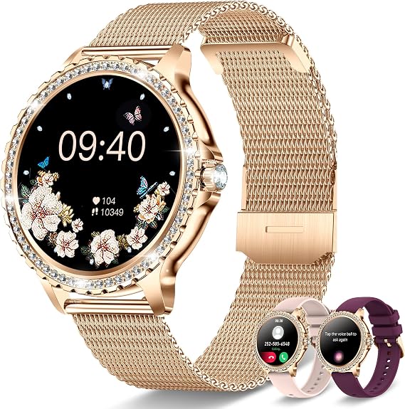 Smart Watch for Woman(Make/Answer Call) Smartwatch for Women Heart Rate Sleep Blood Oxygen Monitor Fitness Tracker with Step Calorie Counter Waterproof Women Digital Watches for iOS / Android Phones