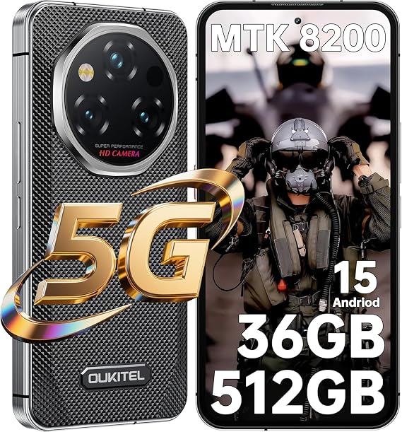 WP210 512GB Rugged Smartphone 5G Unlocked-36GB+512GB,8800mAh Massive Battery, 6.7" AMOLED 120Hz Display,108MP Camera, IP68/69K, Android 15, 45W Fast Charge, Dual SIM,Fingerprint,Black