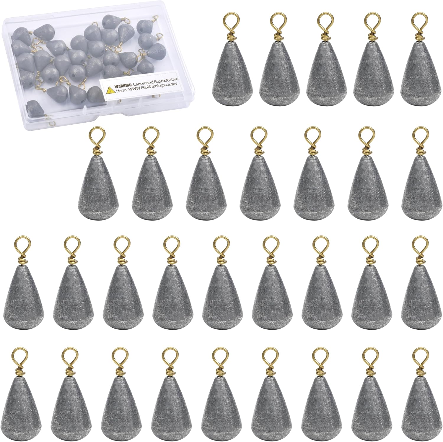 Fishing Weights Sinkers,1530pcs Bass Casting Weights Bell Sinkers Fishing Weights Drop Shot Catfish Sinkers with Brass Swivel for Saltwater Freshwater