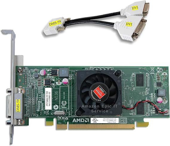 AMD Radeon HD 7350 512MB Graphics Card (Full Size Bracket, Dual DVI), fits Normal Size Computer only, UEFI Boot up Ready, Supports Windows Vista, 7, 8, 8.1, 10 and 11