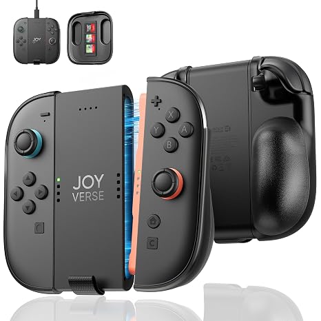 JSAUX Battery Charging Grip for Switch 2 JoyPads with Front Cover