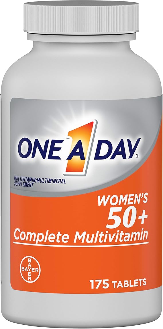 One A Day Womens 50+ Multivitamins, Supplement with Vitamin A, Vitamin C, Vitamin D, Vitamin E and Zinc for Immune Health Support, Calcium & More, 175 Count