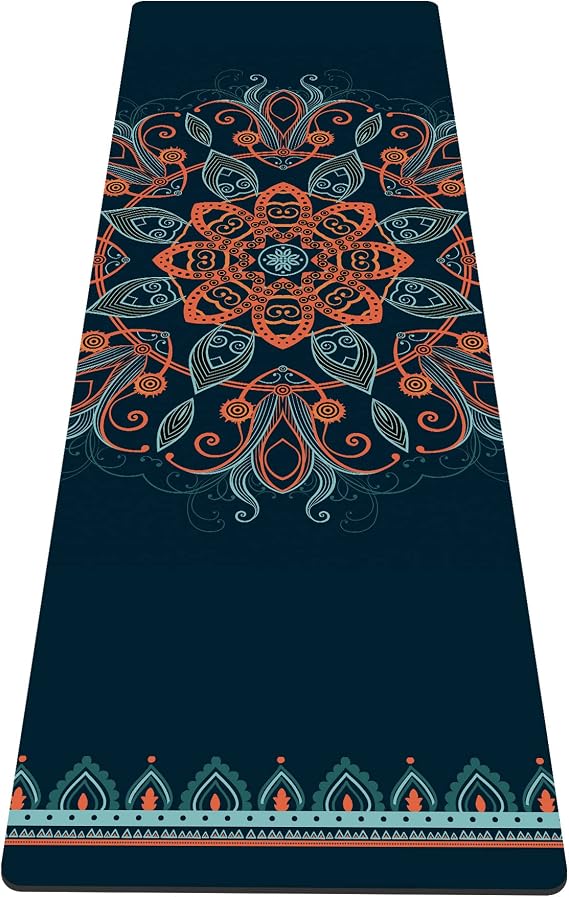 'nuveti Yoga Mat Print Extra Thick TPE Non Slip Fitness Exercise Mat with Carrying Bag,72''x24'' Extra Thick 6MM Exercise & Workout Mat for Yoga, Pilates Fitness and Floor Exercises'