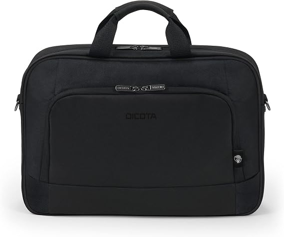 DICOTA Eco Top Traveller Base 13-14.1 - Lightweight Laptop Bag with Protective Padding and Storage Space, Black