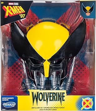 MARVEL Wolverine Official Adult Halloween Accessory Kit - Plastic Mask with Elastic Strap plus Two Claw Accessories