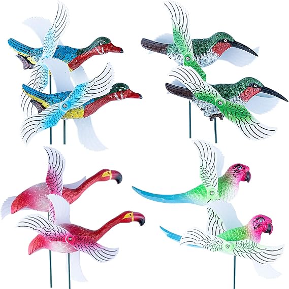 Wind Spinners Pinwheels Whirlygigs Hummingbird Lawn Garden Stakes Bird Decorations Cardinal Outdoor Decorative Yard Decor Patio Accessories Windmills Ornaments Plastic Art Christmas Whimsical Gifts