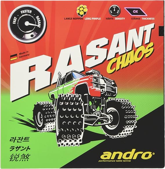 andro 112279 Table Tennis High Grain Rubber Rasanto Chaos