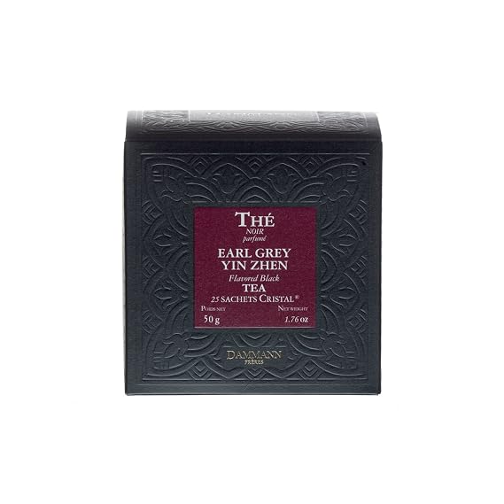 Dammann Freres Sachets, Earl Grey Tea Bags, Premium Gourmet French Black and Citrus Infused Tea, 25 Count (Single Pack)