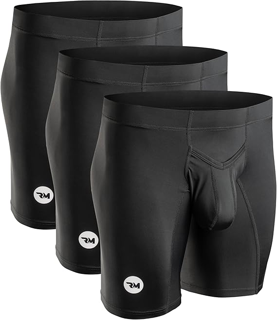 Real Men Custom Pouch Nylon Boxer Briefs 6, 7 and 9 inch Inseam - ABCD Custom Pouch Size - Waist XS-5XL
