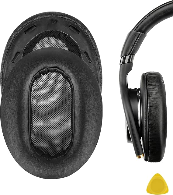 Geekria Earpads Compatible Pads for Sony MDR-1AM2, MDR-1AM2/B Headphone Pad Ear/Ear Cups Protein Leather/Black Plastic Rings
