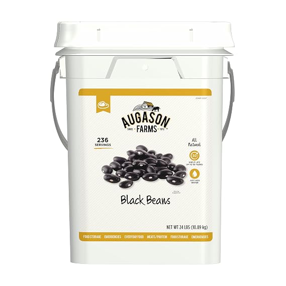 Augason Farms Dried Black Beans 4 Gallon