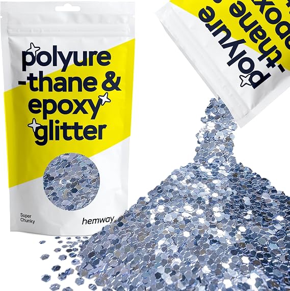 Hemway Resin Glitter Azure Blue 100g Super Chunky