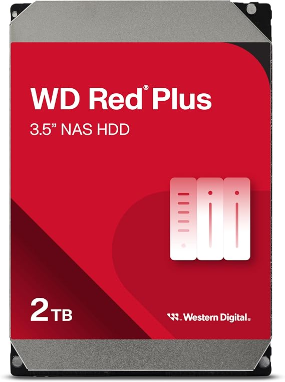 Western Digital 2TB WD Red Plus NAS Dahili Sabit Disk HDD - 5400 RPM, SATA 6 Gb/s, CMR, 64 MB Önbellek, 3.5" -WD20EFPX