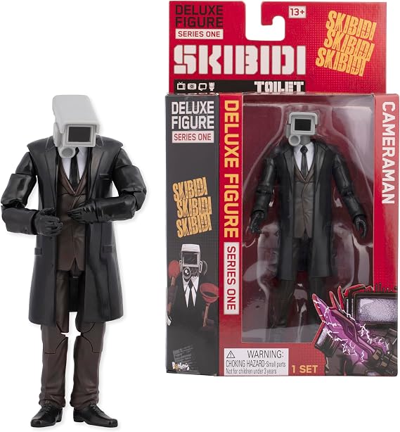 Skibidi Toilet Deluxe Figure Photographer Collection Figure Officially Licensed Toilet Goods, Black