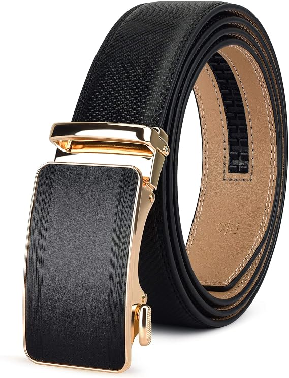 28"-60 "Men's Leather Ratchet Dress Belt Big And Tall With Automatic Buckle