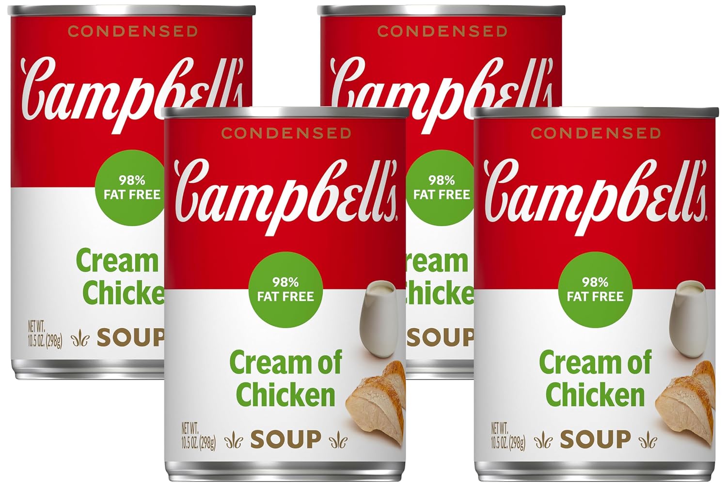 Campbell’s Condensed 98% Fat Free Cream of Chicken Soup, 10.5 Ounce Can Pack of 4