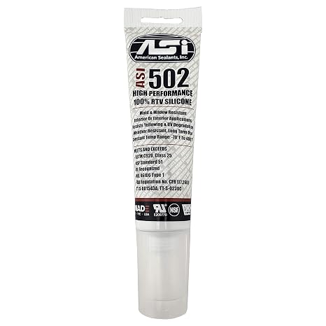 Silicone Sealant 100% RTV - 2.8 oz Squeeze Tube -Clear-