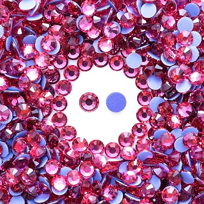 Hotfix Rhinestones Bulk, 3000PCS Rose Hot Fix Rhinestones for Clothes DIY Decoration Crafts, Rose, SS10, 2.7-2.9mm