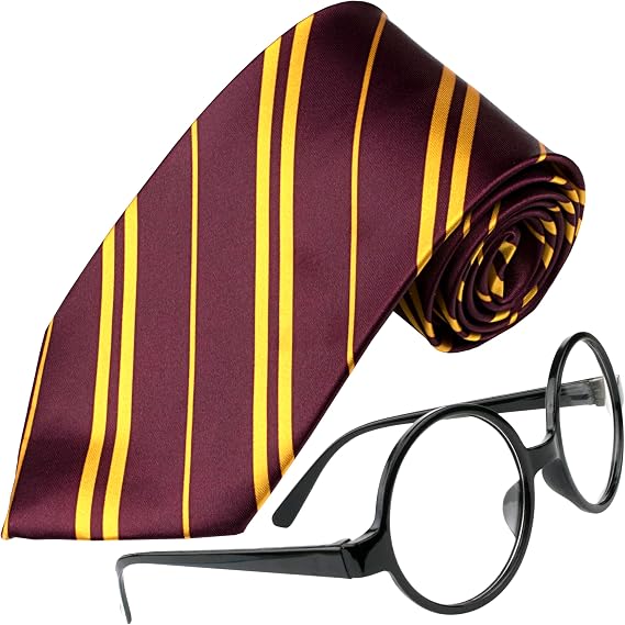 Kangaroo Wizard & Witch Tie Kids & Adults with Glasses for Halloween | Men and Women Wizard Costume Accessories for Halloween Costumes, Dress Up Apparel