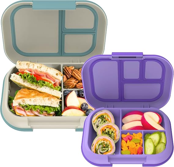 Bentgo Chill Kids (Purple) and Chill Max (Bone & Glacier Blue) Lunch Box Set