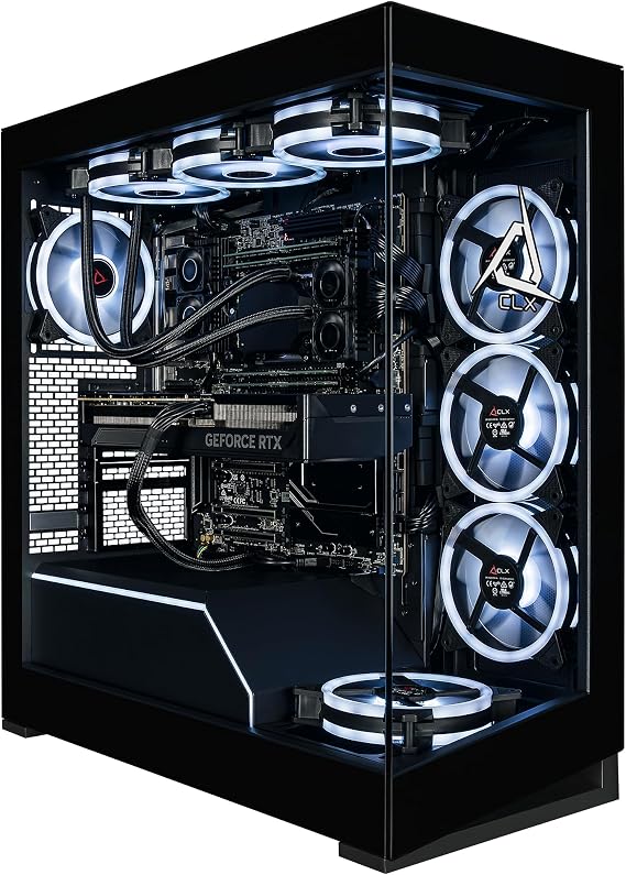 CLX Horus Creator Workstation - AMD Ryzen Threadripper 9980X 3.2GHz, GeForce RTX 5090, 4TB NVMe M.2 SSD, 256GB DDR5 ECC Memory, 360mm AIO, WiFi, Windows 11 Pro, Black, AI-Accelerated
