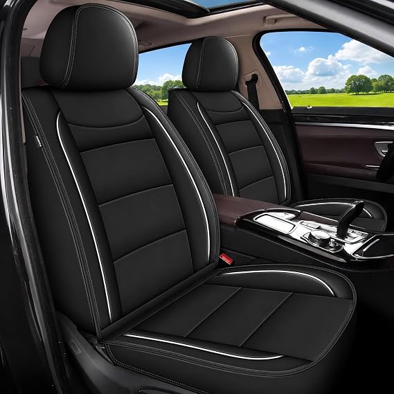 YORKNEIC for Kia NIRO Seat Covers 5 Seats - 2017-2023 2024 Leather Car Seat Covers Full Set (2 Row 5 Seat, Black)