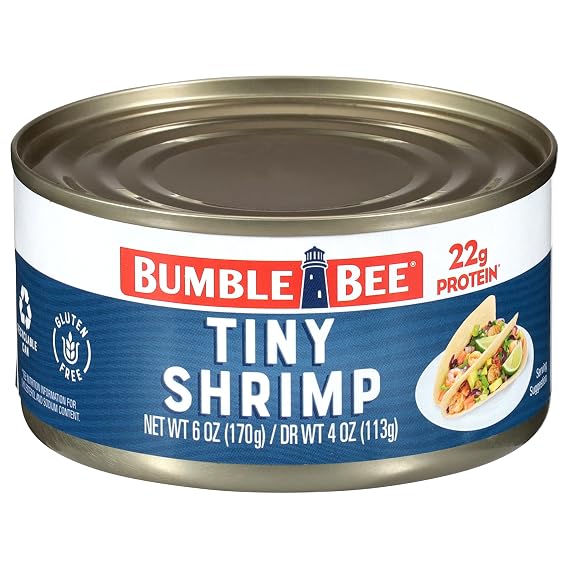 Bumble Bee Tiny Canned Shrimp Served in Water, 6 oz