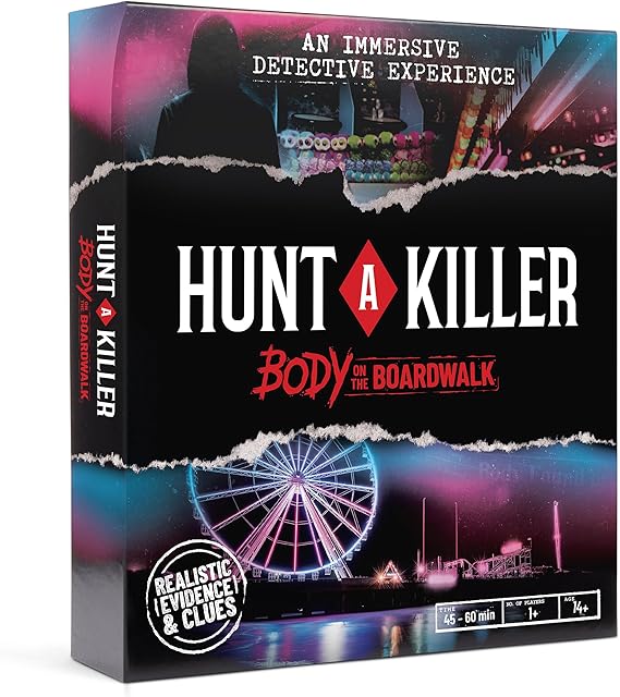 Hunt A Killer - Body On The Boardwalk, Immersive Murder Mystery Game - Take on The Unsolved Case for Independent Challenge, Date Night, or with Family & Friends as Detectives for Game Night, Age 14+