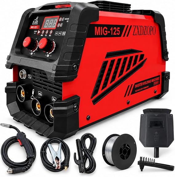 MIG-125 3-in-1 Welder, 110V/220V Gasless Flux Core Welder