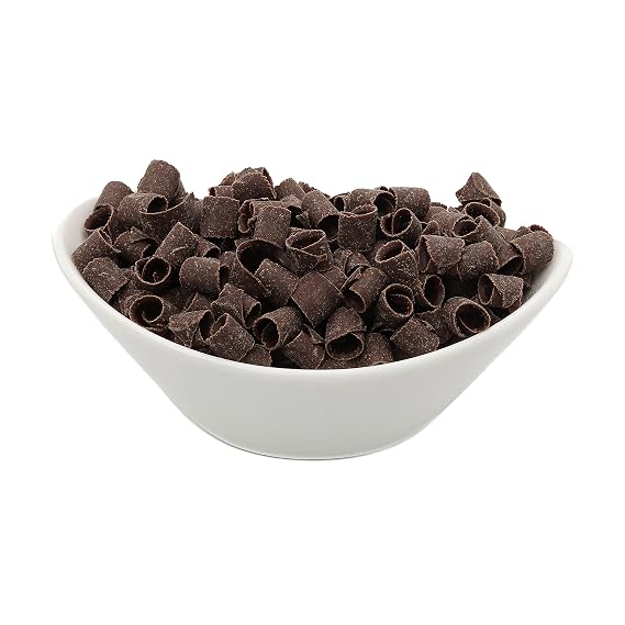 OliveNation Dark Chocolate Curls - 32 oz | Semi-Sweet Dark Chocolate Blossom Curls - Delicious & Elegant Topping/Garnish on Baked Goods, Confectionery, Desserts, Bevera