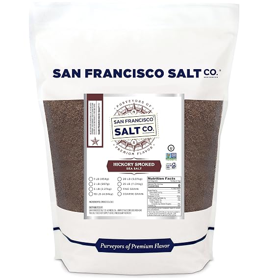 Hickory Smoked Sea Salt 2 lb. Bag - Fine Grain by San Francisco Salt Company