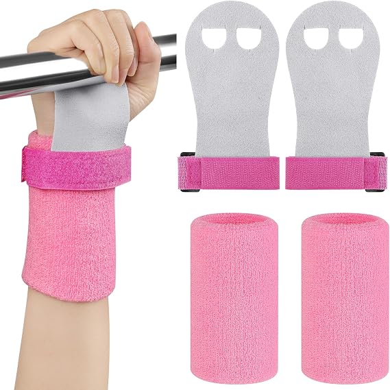 DiULi Gymnastics Hand Grips for Kids Boys with Wristbands, 2 Pairs Bar Grips for Gymnastics, Palm Protection Non Slip Grips for Youth Training, Pull Ups, Workout, Exercise & Yoga
