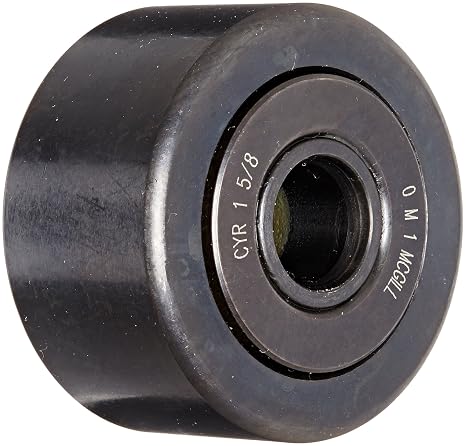 McGill CYR1 5/8 Cam Yoke Roller, Unsealed, Inch, Steel, 1-5/8" Roller Diameter, 7/8" Roller Width, 7/16" Inner Diameter, 15/16" Overall Width, 1.09" Endplate Diameter