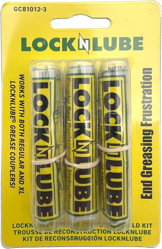 LockNLube Coupler Rebuild Kit 3-Pack. Extend The Life of Your Grease Coupler by Replacing The Seal and Steel Jaws. Get Back to greasing Faster with Less Downtime!