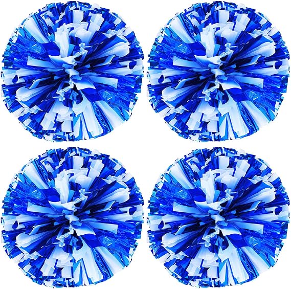 Hlonon 4 Pack Cheerleader Pom Poms Sports Dance Cheer Plastic Pom Poms Cheerleading for Sports Team Spirit Cheering