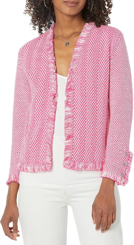 NIC+ZOE Zigzag Fringe Mix Jacket