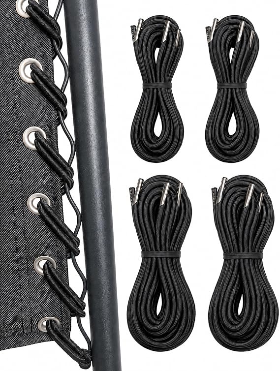 ZUSHALLMY 4 Pack Zero Gravity Chair Replacement Cord, Universal Elastic Cords for Reclining Lounge, Patio, Lawn, Beach and Chairs, Repair Loose or Sagging Seats