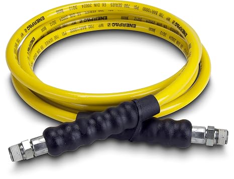 Enerpac H7210 High Pressure Hydraulic Hose, 700 Series, 10' Length, 0.25" Diameter, Yellow