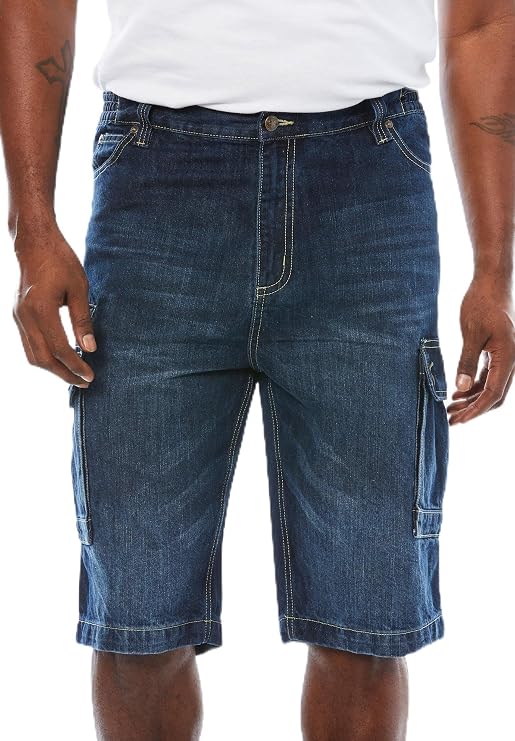Liberty Blues by Kingsize Men's Big & Tall Denim Cargo Shorts