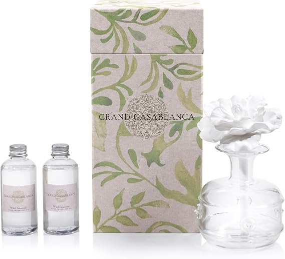 Zodax Grand Casablanca Porcelain Oil Diffuser - 6.76 oz -Wild Tuberose