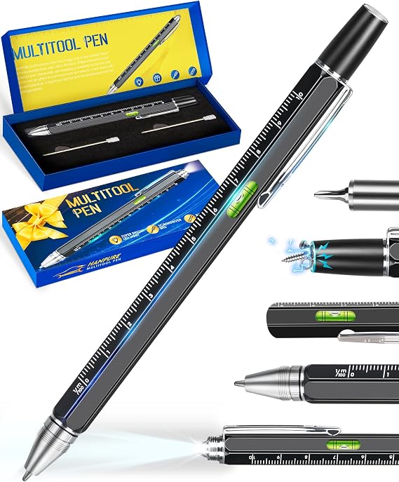 Multitool Pen for Men - Stocking Stuffers, Cool Gadgets for White Elephant Gifts, Christmas Gifts for Men Who Have Everything