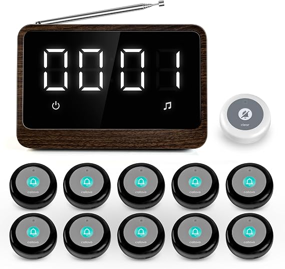 Wireless Call System with 10 Call Buttons and 1 Clear Call Button for Elderly at Home Call Bell for Clinic Seniors Hospital Assisted Living