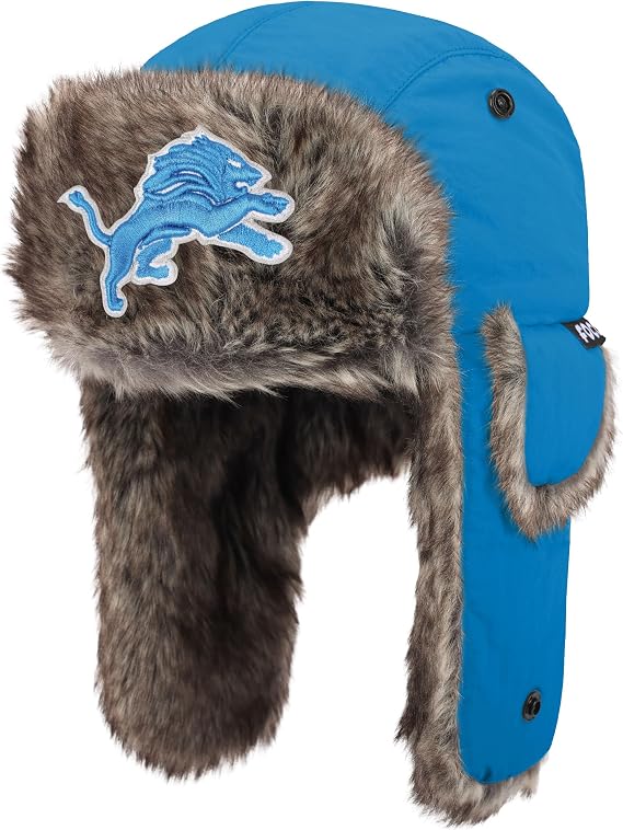 FOCO NFL Unisex-Adult NFL Team Logo Faux Fur Trapper Novelty Hat